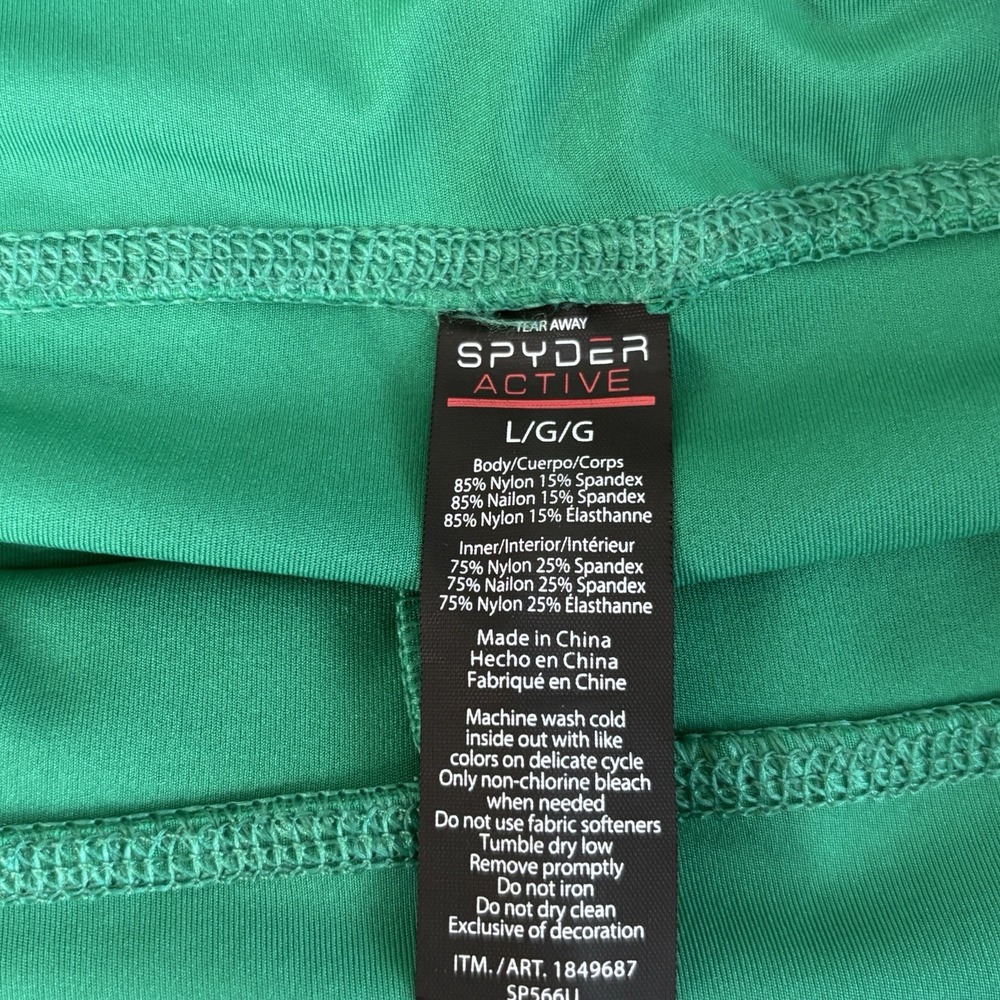 Spyder Active Shorts Large Green Athleisure Tennis Golf Running Workout - Picture 4 of 10